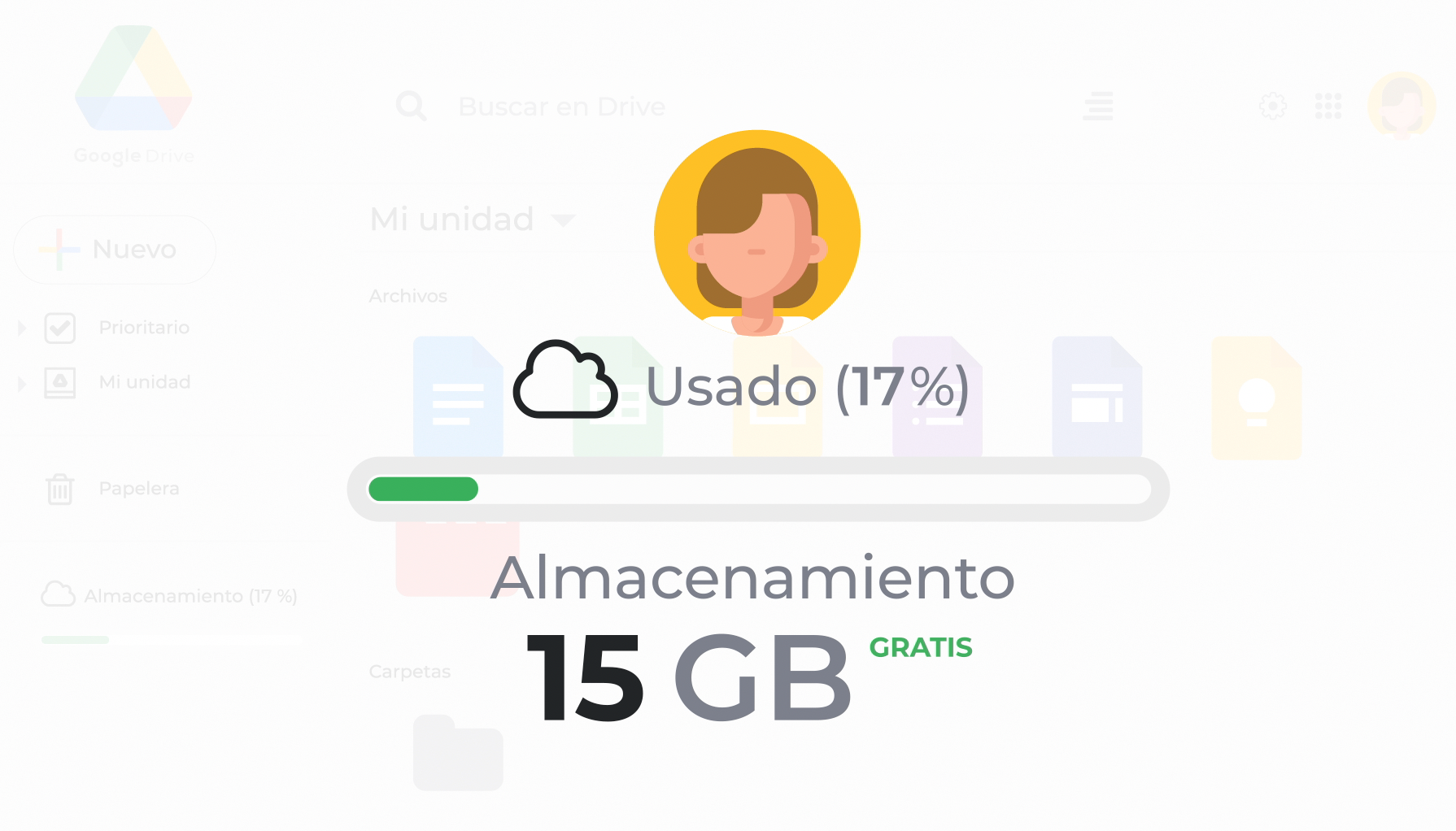 Todas las cuentas de Google Drive incluyen 15 Gigabytes de almacenamiento gratuito, si deseas obtener más espacio podrás pagar una suscripción mensual o anual para tener mayor almacenamiento en tu cuenta.